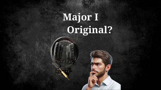 Major I On-Ear Headphones in black and a man with a doubtful look looking at the headphones