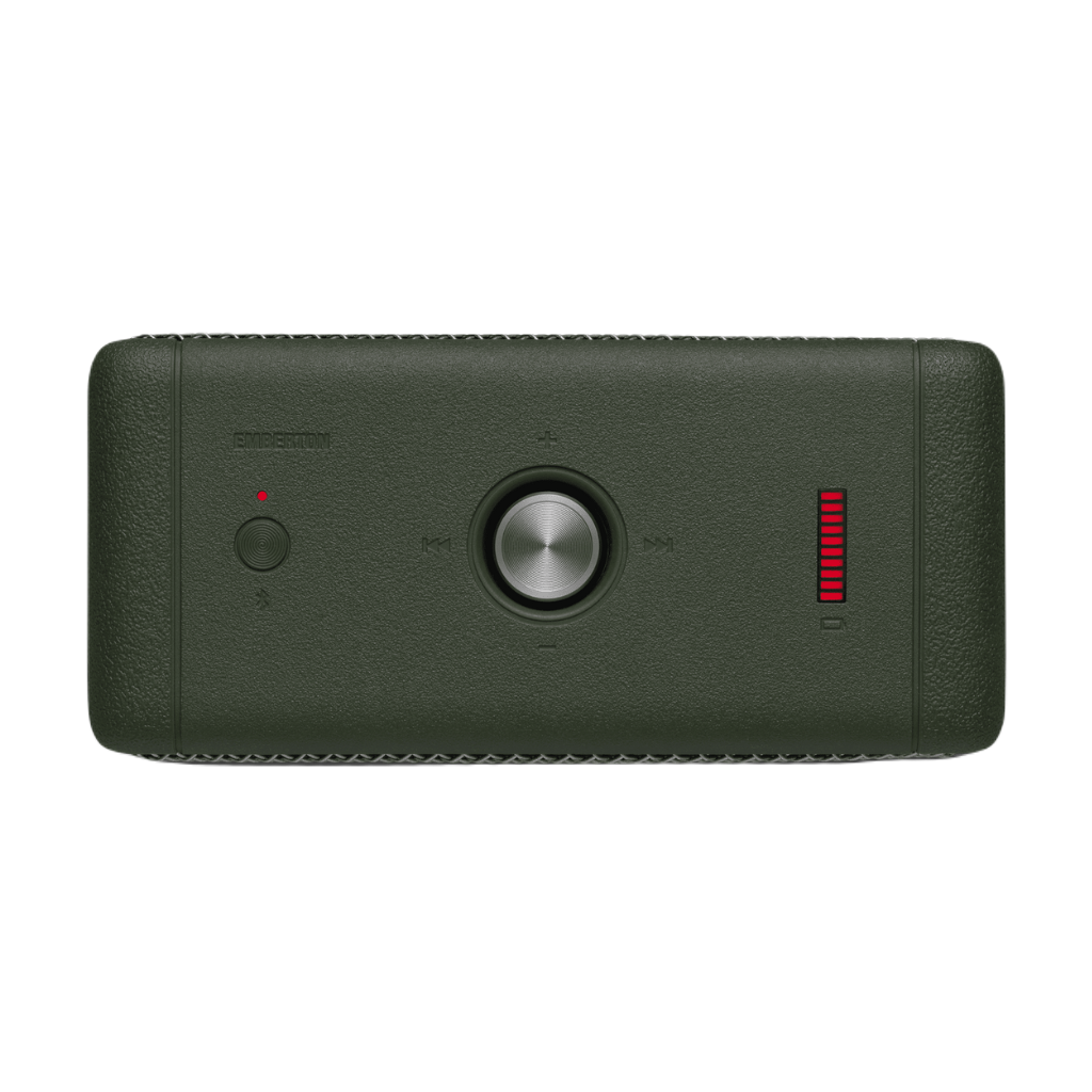 Bluetooth Speaker Emberton I Green. Battery with 20h playback, 360º Sound and waterproof material.