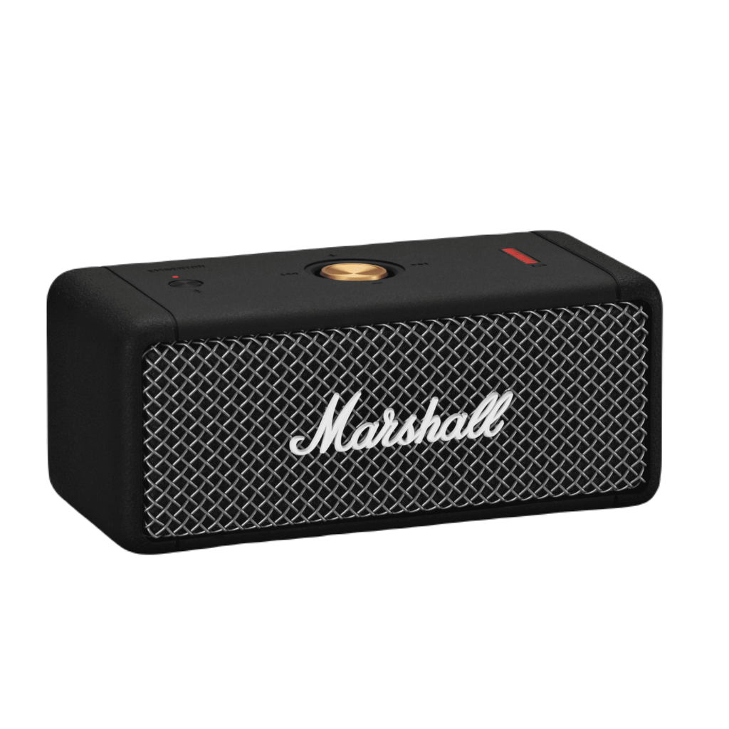 Bluetooth Speaker Emberton I Blacl with Grey Scale. Battery with 20h playback, 360º Sound and waterproof material.