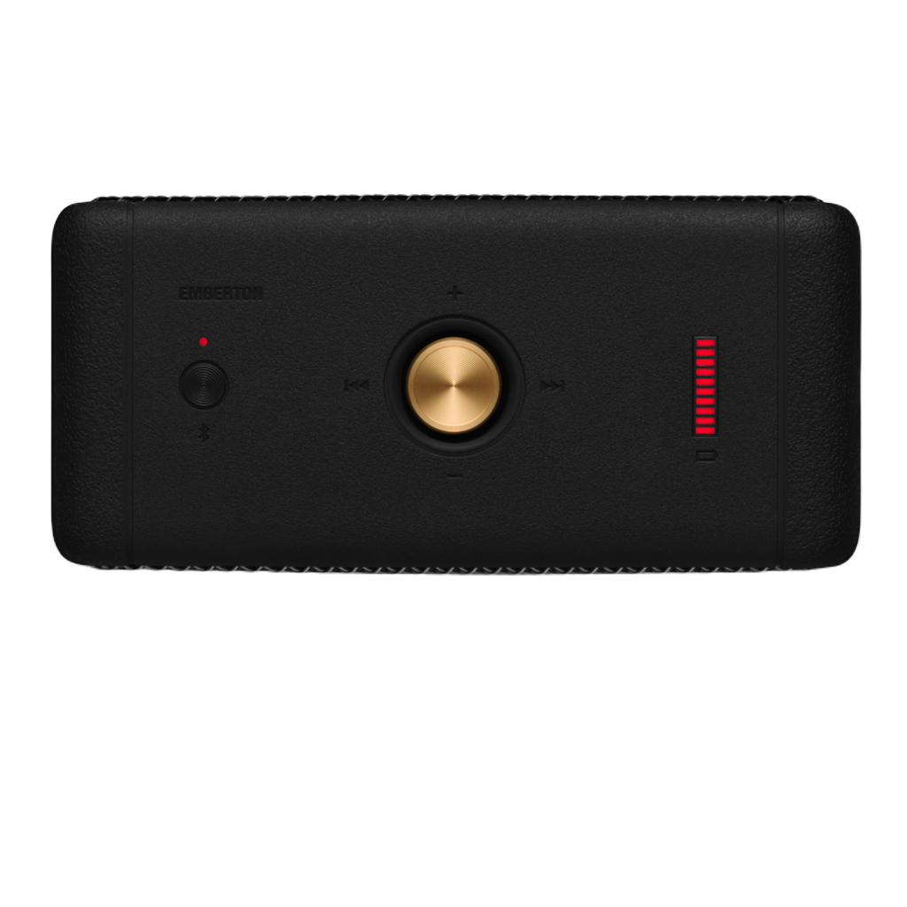 Bluetooth Speaker Emberton I Blacl with Grey Scale. Battery with 20h playback, 360º Sound and waterproof material.