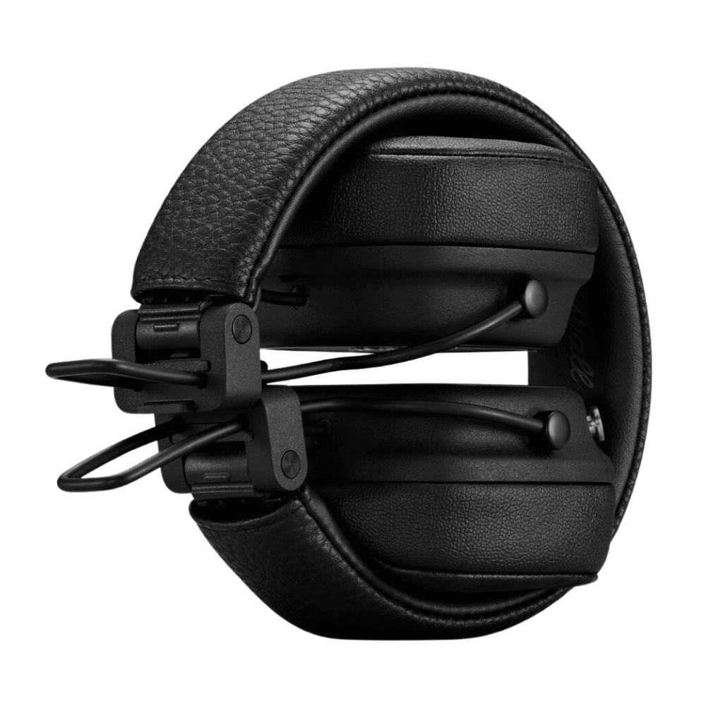 Wireless Headphone Major IV black in foldable mode. This Bluetooth Headset have 80h of play time.