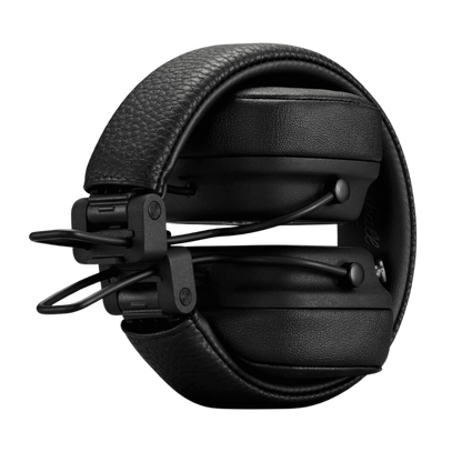 Wireless Headphone Major IV black in foldable mode. This Bluetooth Headset have 80h of play time.