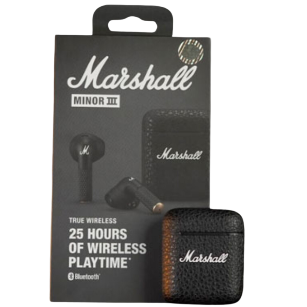 Wireless Earbuds Minor III In-Ear with Magnetic Pairs and Charging Case in black color.