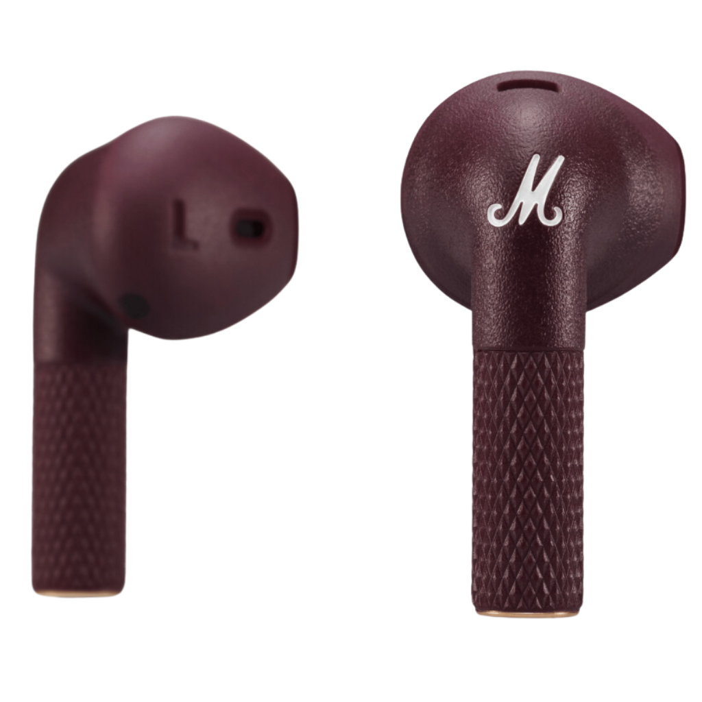 Wireless Earbuds Minor III In-Ear with Magnetic Pairs and Charging Case in purple color.