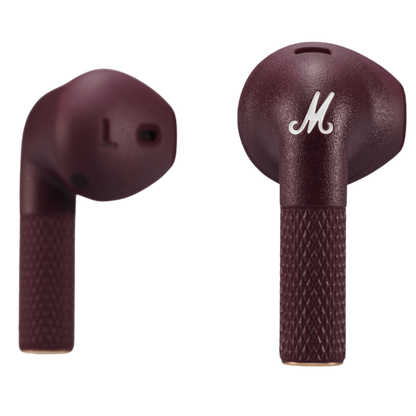 Wireless Earbuds Minor III In-Ear with Magnetic Pairs and Charging Case in purple color.