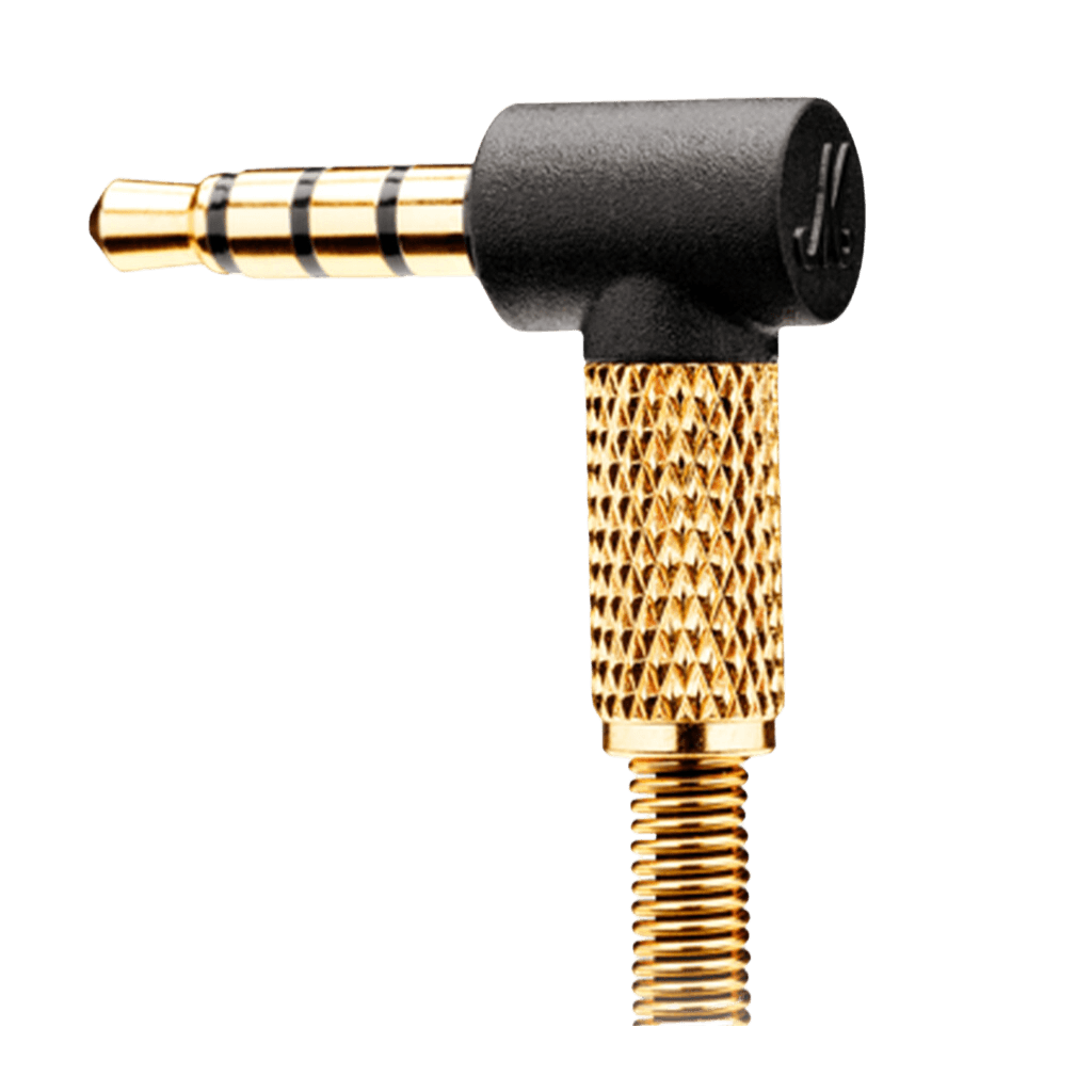Mode EQ Wired In-Ear Earbuds in Black and Brass color. This headset also have micropohone for calls.