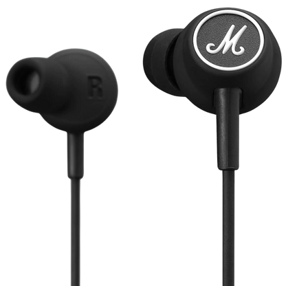 Mode Wired In-Ear Earbuds in Black and White color. This headset also have micropohone for calls.