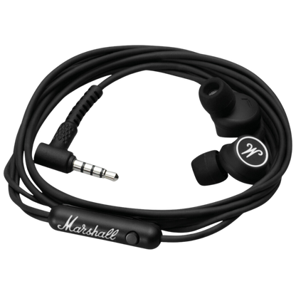 Mode Wired In-Ear Earbuds in Black and White color. This headset also have micropohone for calls.