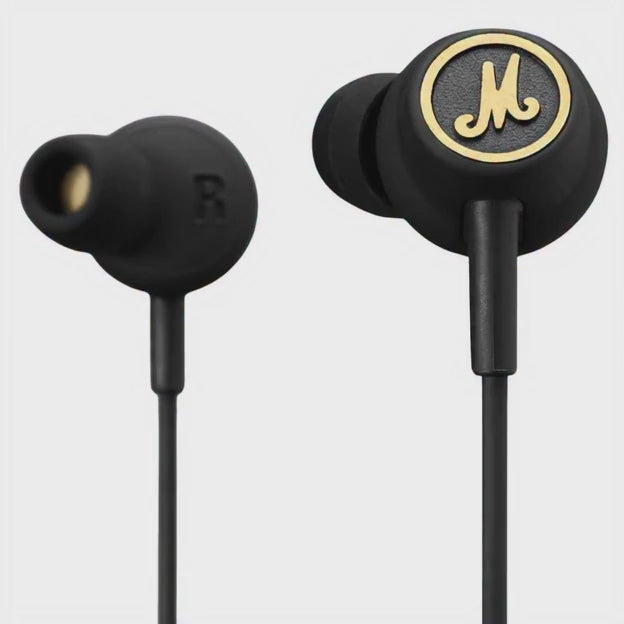 Video for Mode-EQ Wired In-Ear Earbuds in Black and Brass color. This headset also have micropohone for calls.