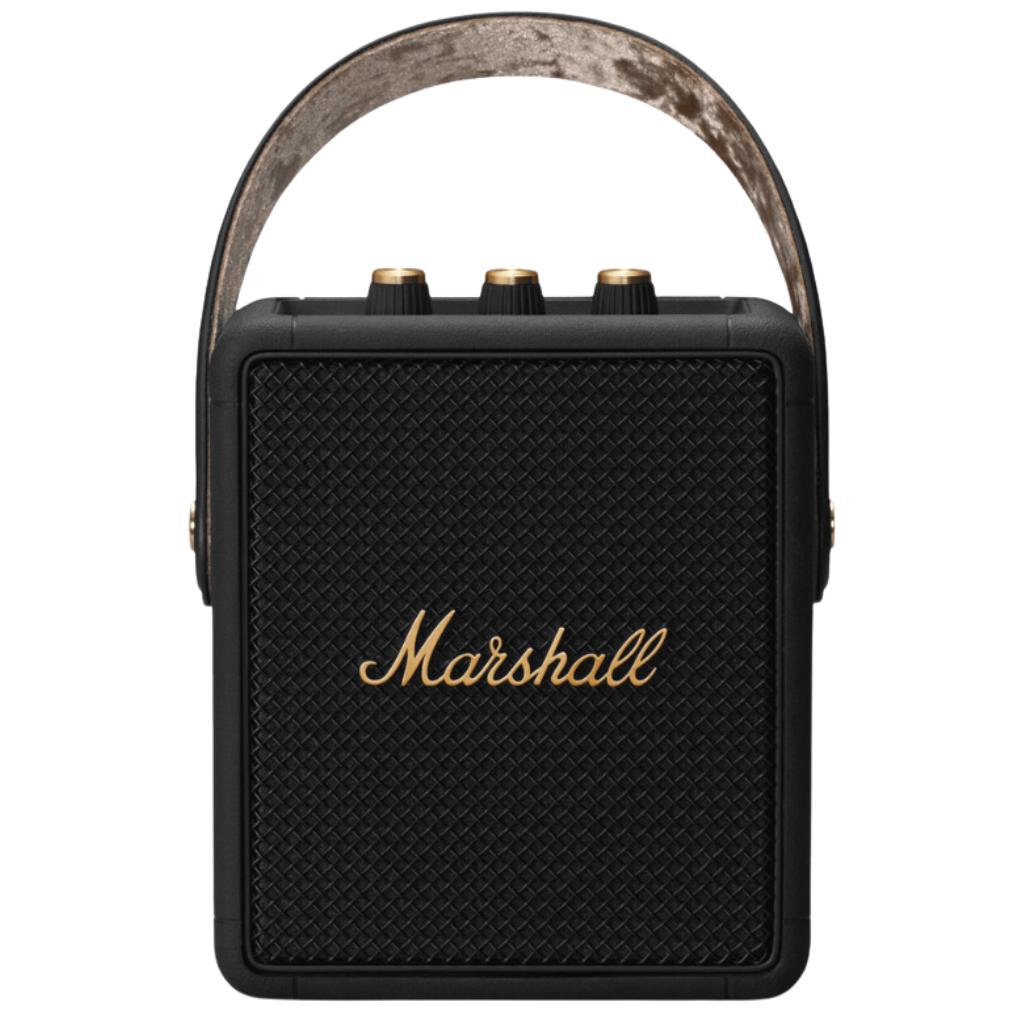 Portable Bluetooth Speaker Stockwell II in Black and Brass Color.