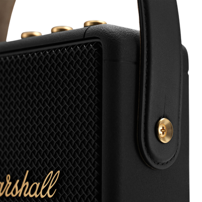 Portable Bluetooth Speaker Stockwell II in Black and Brass Color.