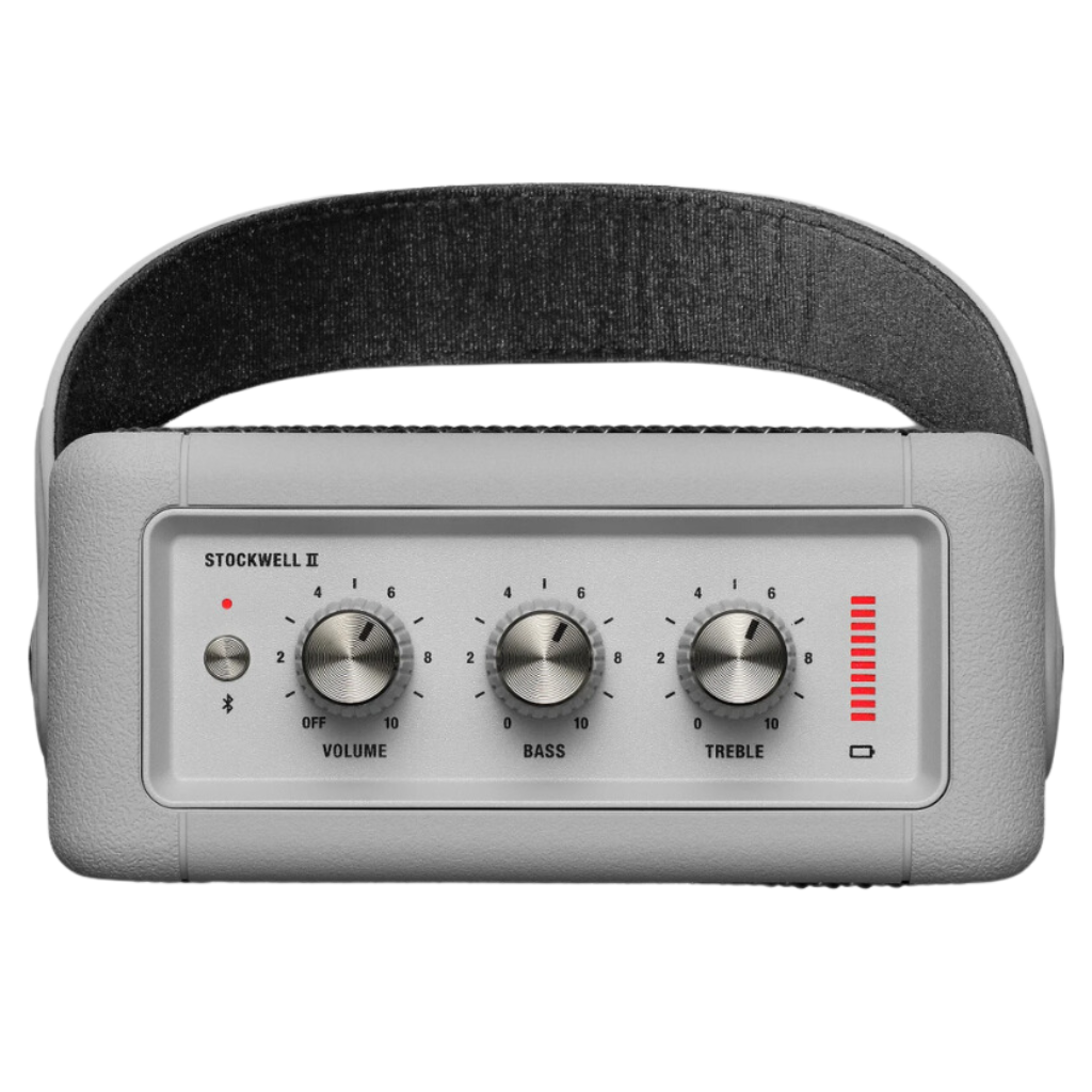 Portable Bluetooth Speaker Stockwell II in White Grey Scale Color.