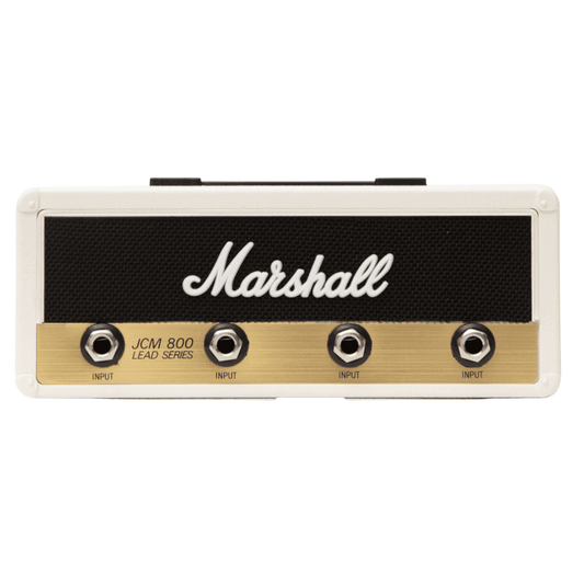 Key Holder inspired in the amplifier JCM 800 in Black and Brass color with logo of the brand in the midle