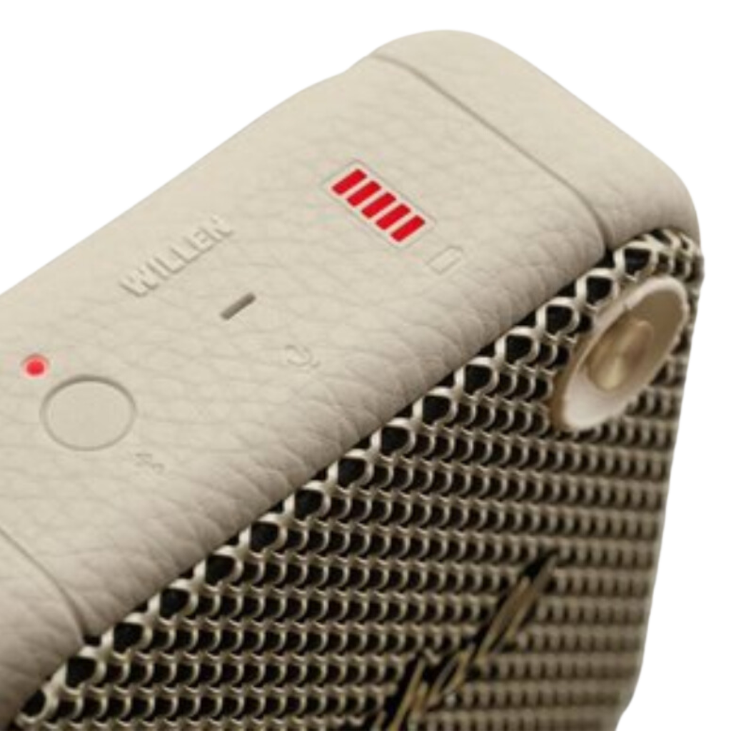 Portable Bluetooth Speaker Willen in White Color with IP67 Water Proof Material.